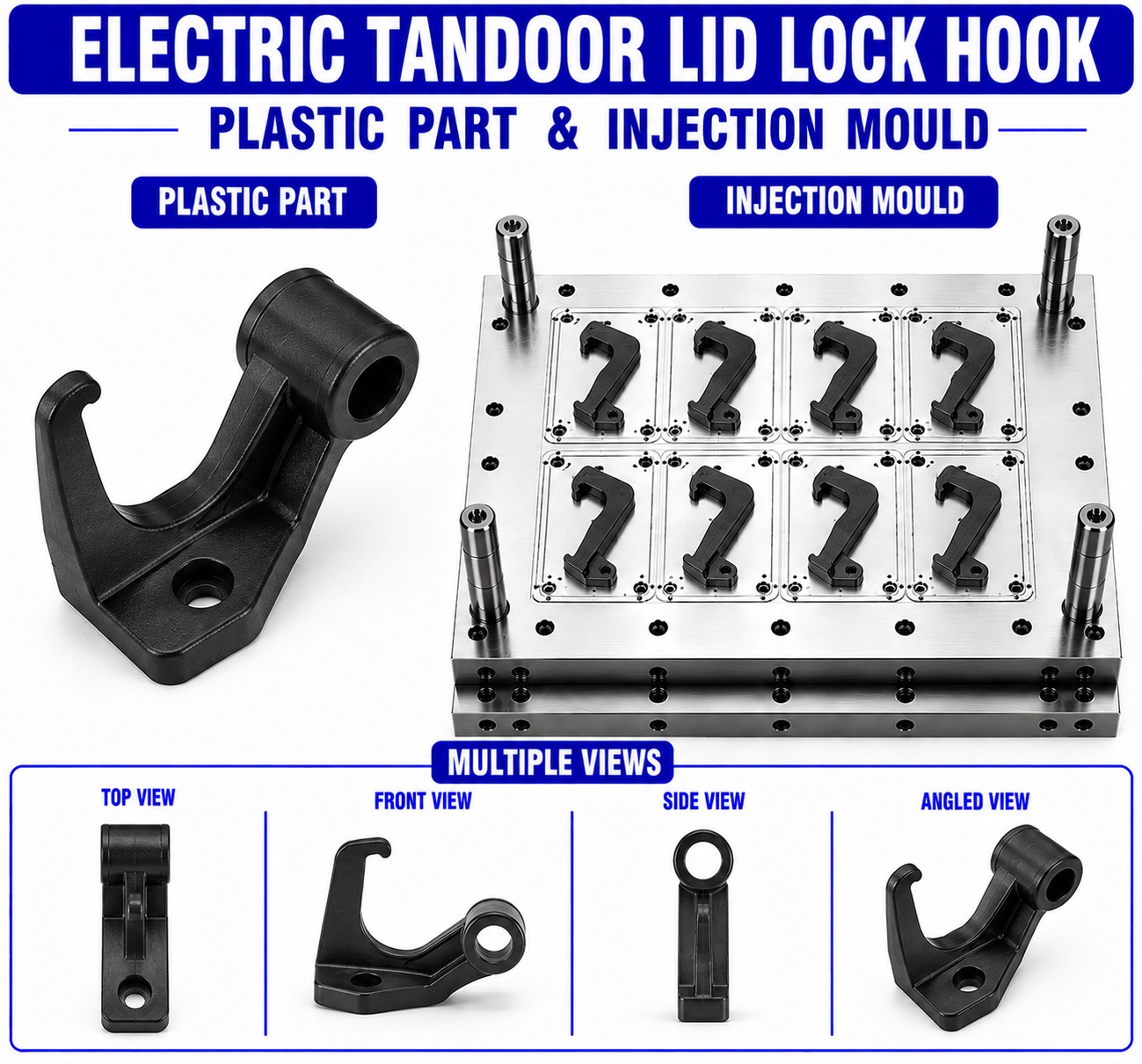Electric Tandoor Plastic Lid Lock Hook Mould and Moulding Service